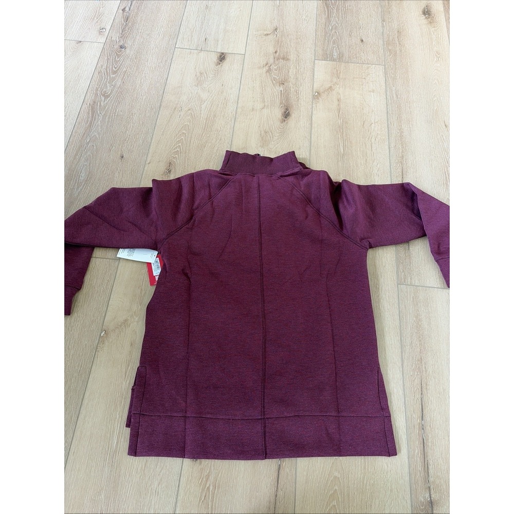 Spanx AirEssentials Tunic Women Sz Small Burgundy Brushed Half Zip Mock Neck NEW - Picture 8 of 8